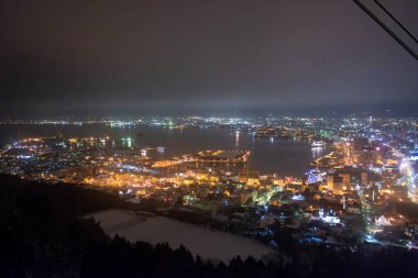 Hokkaido şehir parkındaki turistik yerler, Asya iş konsepti imajı, Japonya 'daki panoramik modern şehir manzarası.   