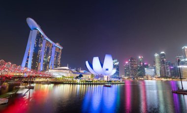 Singapur, 31 Ağustos: En güzel Bakış açısı marinası, Asya iş konsepti imajı, Singapur 'daki panoramik modern şehir manzarası.