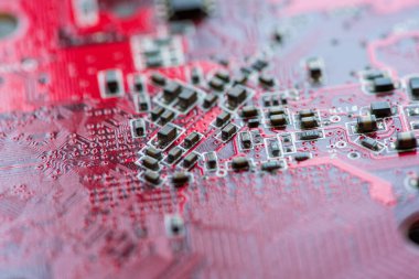 Özet olarak, anakart elektronik arkaplanı kapat. (mantık kartı, Cpu ana kartı, devre, sistem kartı, mobo)