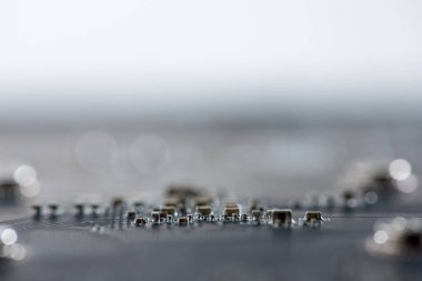 Özet olarak, anakart elektronik arkaplanı kapat. (mantık kartı, Cpu ana kartı, devre, sistem kartı, mobo)