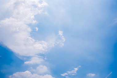 clear blue sky background,clouds with background, Blue sky background with tiny clouds. White fluffy clouds in the blue sky. Captivating stock photo featuring the mesmerizing beauty of the sky and clouds. clipart