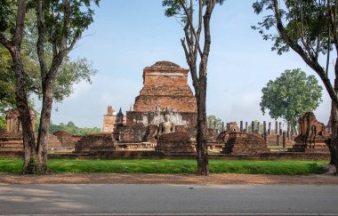 The most beautiful Viewpoint Historic temple of Sukhothai Historical Park, Thailand.