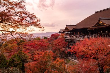 Kiyomizu-dera 'nın en güzel bakış açısı Japonya' nın Kyoto kentinde popüler bir turizm merkezidir..