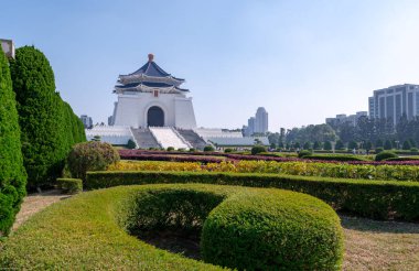  tourist attractions in the city park of taiwan, Asia business concept image, panoramic modern cityscape building in taiwan. clipart