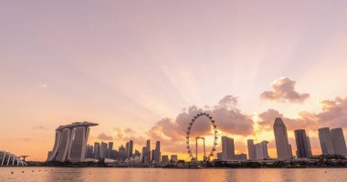 Singapur, 31 Ağustos: En güzel Bakış açısı marinası, Asya iş konsepti imajı, Singapur 'daki panoramik modern şehir manzarası.