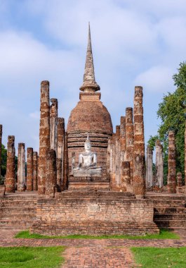 The most beautiful Viewpoint Historic temple of Sukhothai Historical Park, Thailand.