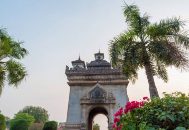 Güzel mimari Patuxay (zafer kapısı) Vientiane, Laos
