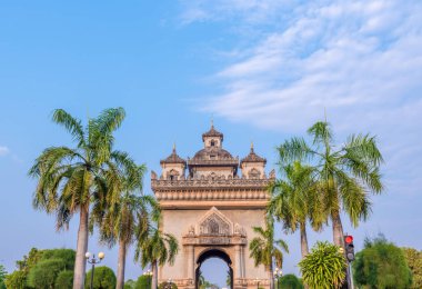 Vientiane, Laos 'taki en güzel Bakış Açısı Patuxay (Zafer Kapısı)