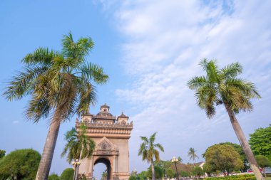 Vientiane, Laos 'taki en güzel Bakış Açısı Patuxay (Zafer Kapısı)