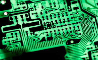 Özet olarak, anakart elektronik arkaplanı kapat. (mantık kartı, Cpu ana kartı, devre, sistem kartı, mobo)