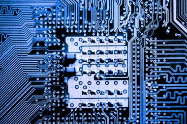 Özet olarak, anakart elektronik arkaplanı kapat. (mantık kartı, Cpu ana kartı, devre, sistem kartı, mobo)