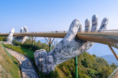 da nang, vietnam- Mayıs 04: Da nang, vietnam 'daki en güzel Viewpoint Golden Bridge