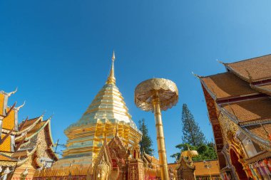 Chiang Mai, Tayland 'daki Budist tapınağı Doi Suthep' in en güzel bakış açısı. 