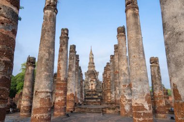 The most beautiful Viewpoint Historic temple of Sukhothai Historical Park, Thailand.