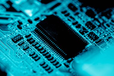Özet olarak, anakart elektronik arkaplanı kapat. (mantık kartı, Cpu ana kartı, devre, sistem kartı, mobo)