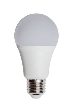 light LED BULB ECO (beyaz arkaplanda izole edilmiş) Finansal tasarruflar, finansal kavramlar, öncü finansal ve yeşil altyapılar.