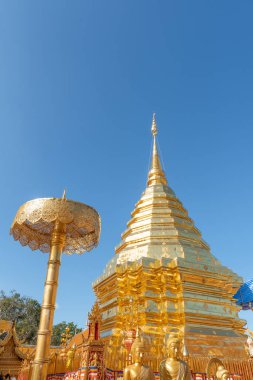 Chiang Mai, Tayland 'daki Budist tapınağı Doi Suthep' in en güzel bakış açısı. 