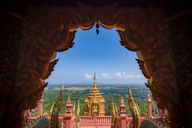 Lampang, Tayland 'daki en güzel Viewpoint Wat Phra Doi Phra Chan Budist tapınağı.