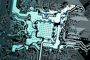 Özet olarak, anakart elektronik arkaplanı kapat. (mantık kartı, Cpu ana kartı, devre, sistem kartı, mobo)