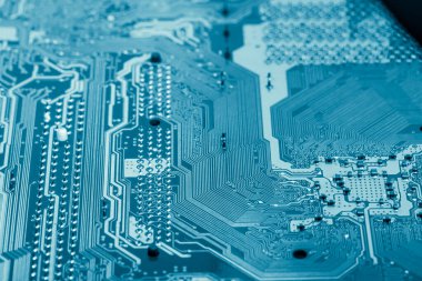 Özet olarak, anakart elektronik arkaplanı kapat. (mantık kartı, Cpu ana kartı, devre, sistem kartı, mobo)