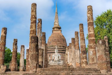 The most beautiful Viewpoint Historic temple of Sukhothai Historical Park, Thailand.
