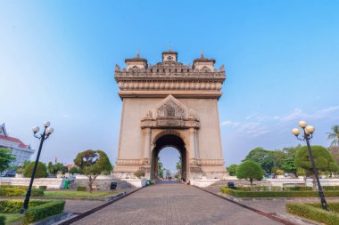 Vientiane, Laos 'taki en güzel Bakış Açısı Patuxay (Zafer Kapısı)