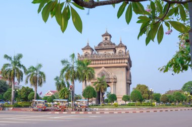 Vientiane, Laos 'taki en güzel Bakış Açısı Patuxay (Zafer Kapısı)