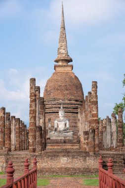 The most beautiful Viewpoint Historic temple of Sukhothai Historical Park, Thailand.