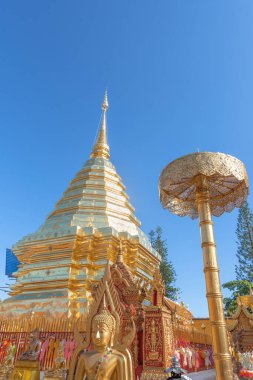 Chiang Mai, Tayland 'daki Budist tapınağı Doi Suthep' in en güzel bakış açısı. 