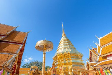 Chiang Mai, Tayland 'daki Budist tapınağı Doi Suthep' in en güzel bakış açısı. 