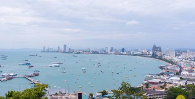 Pattaya şehrinin en güzel Pattaya Sahili, Chonburi, Tayland. Pattaya City parkındaki turistik yerler.