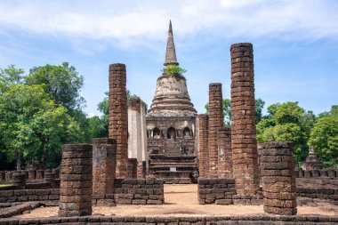 The most beautiful Viewpoint Historic temple of Sukhothai Historical Park, Thailand.
