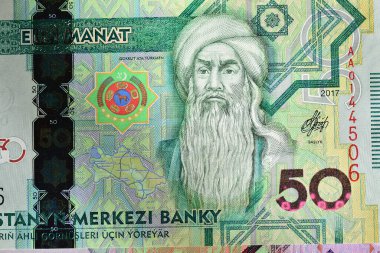 some current banknotes of the asian country of Turkmenistan