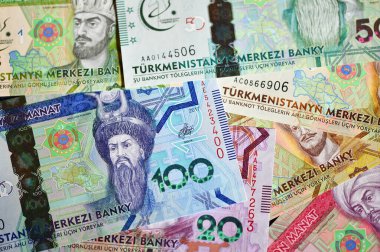 some current banknotes of the asian country of Turkmenistan