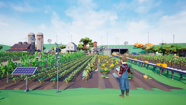Metaverse Avatars Van Mensen Leren Productiviteit Van Landbouw Verhogen Slimme — Stockfoto