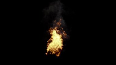 Siyah arkaplanda türbülans şeklinde yanan ateş