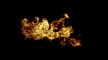 Siyah arkaplanda oyun tasarımı için ateş alevleri döngülendi