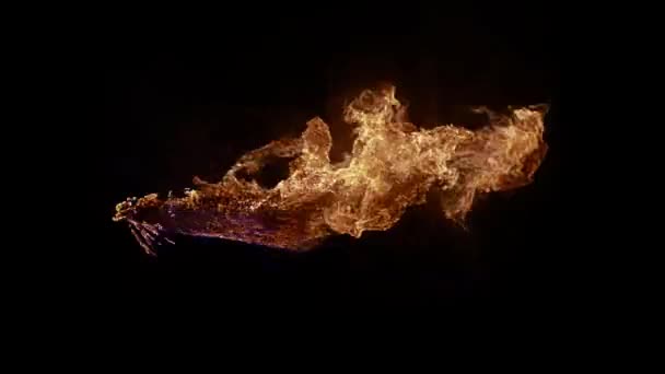 燃烧的火焰从黑色底的石油天然气管道中喷出 — 图库视频影像