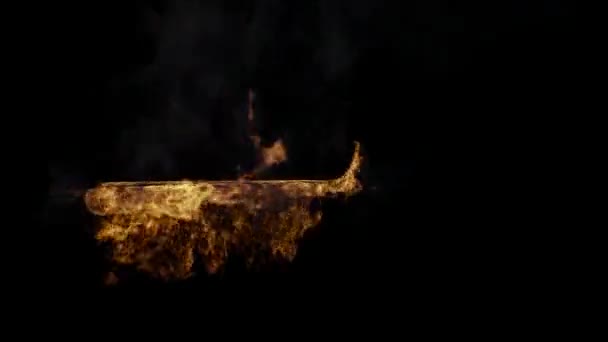 Oheň Hoří Stropní Bariérou Černém Pozadí — Stock video