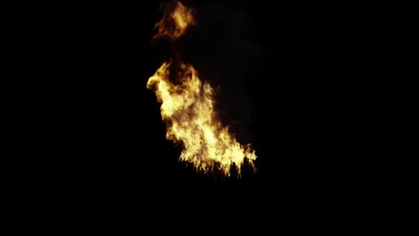 Oheň Hořící Pohovka Židle Černém Pozadí — Stock video
