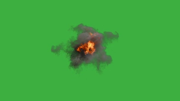 Εναέρια Έκρηξη Πράσινο Φόντο — Αρχείο Βίντεο