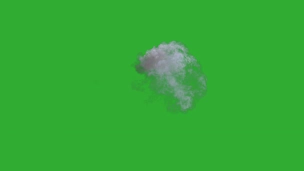 Výbuch Děla Zelené Obrazovce Černé Pozadí Alfa Kanálem — Stock video