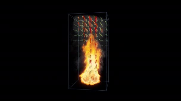Simulación Flecha Mapa Calor Con Explosión Fuego — Vídeos de Stock