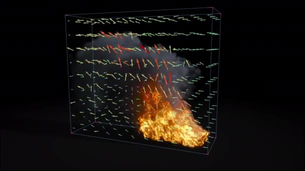 Προσομοίωση Βέλους Θερμικού Χάρτη Έκρηξη Φωτιάς — Αρχείο Βίντεο