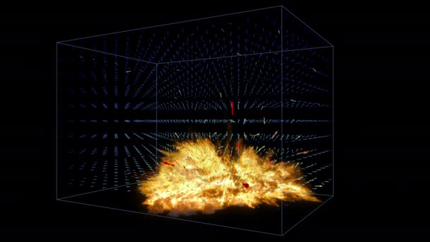 Hitzekarten Simulation Mit Feuerexplosion — Stockvideo