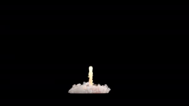 Raketenabschuss Rauch Auf Schwarz Mit Alphakanal Hintergrund — Stockvideo