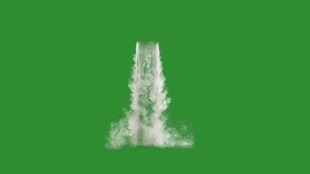 緑の背景でロケット打ち上げの煙 — ストック動画