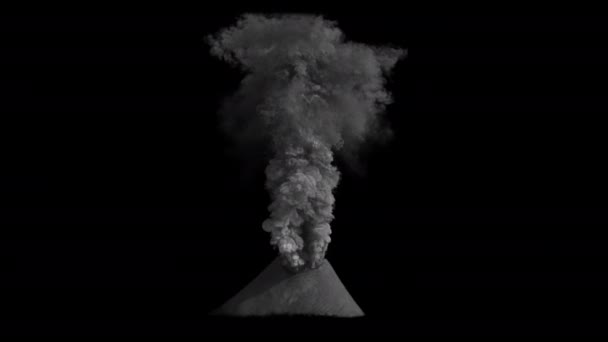 Erupción Volcánica Sobre Fondo Negro — Vídeo de stock