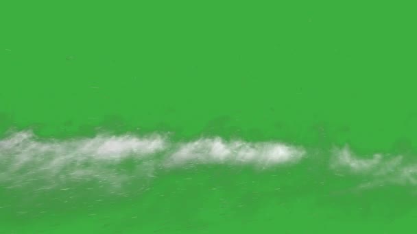 Foukající Sníh Zeleném Pozadí — Stock video