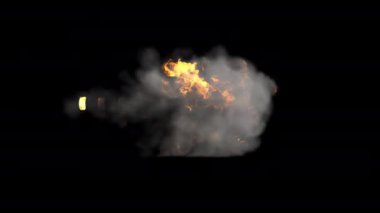 Siyah arkaplanda alfa kanallı namlu flaşı